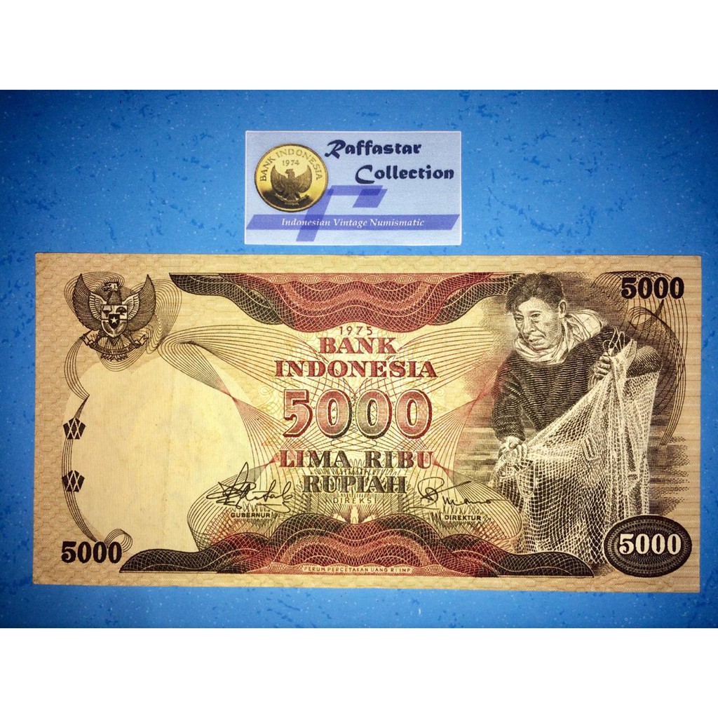 uang asli 5000 penjala 1975 AU