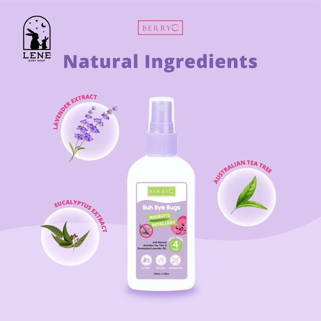 Berry C Buh Bye Bugs Mosquito Repellent 100ML - Anti Nyamuk untuk Anak