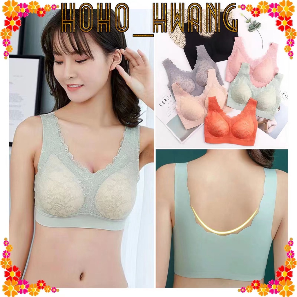 HOHO_HWANG (B-308) Seamless Bra Renda/Sport Bra/Bra Push Up/Bra tanpa kawat kualitas premium