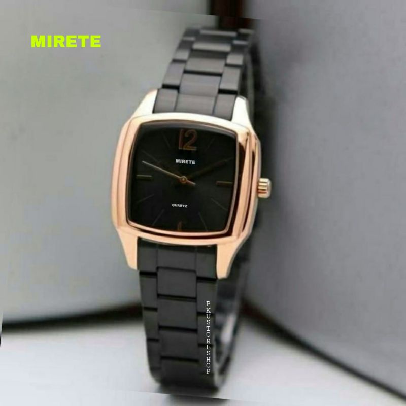 Jam Tangan Cewek Mirete Original Rantai Anti karat Jam Tangan cewek Rantai Stainlis Tel Jam Tangan mirete original Water resistant jam tangan cewek petak rantai jam tangan wanita terlariss Free batrai cadangan JAM Tangan wanita Sporty  Mirete