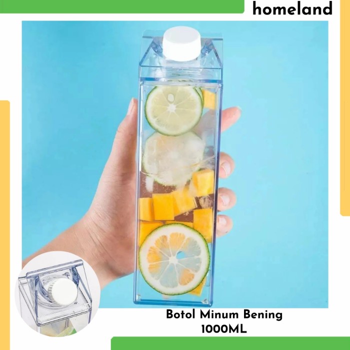 Botol Minum Transparan 1000ML Fridge Bottle Tumblr Botol Air Kulkas