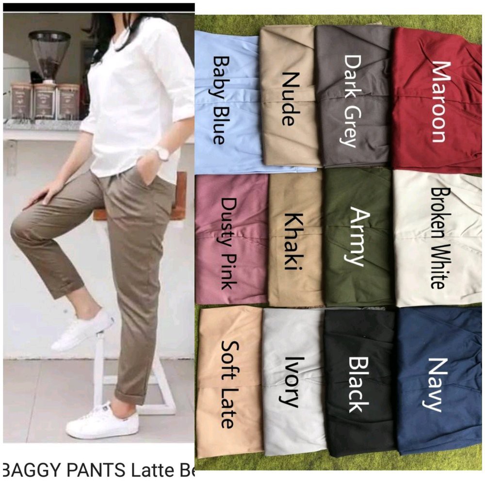 MFcollection Celana  Bahan Panjang Wanita BAGGY PANTS  