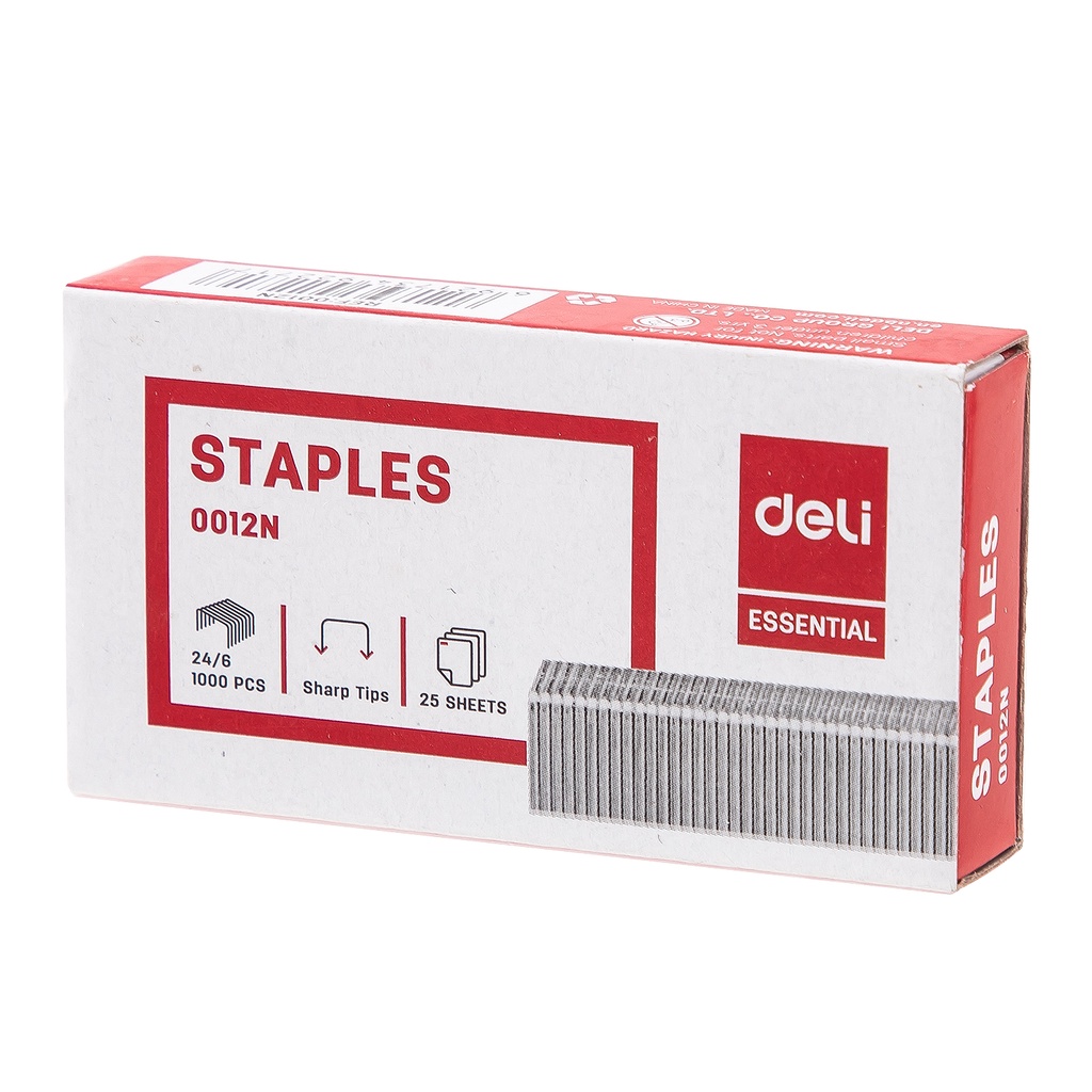 HAPPY TIME DELI STAPLES ISI ULANG NO.10/NO. 3 (24/6) REFILL STAPLER KECIL/BESAR TAJAM ANTI KARAT ALAT TULIS KANTOR SEKOLAH KULIAH ISI STAPLES E0010N E0012N