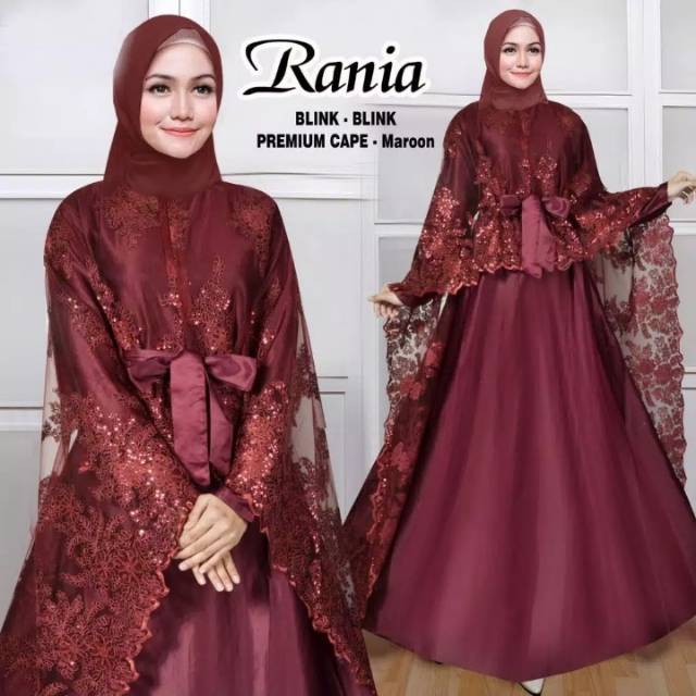 Rania / cape brukat/ gamis pesta / brukat rania