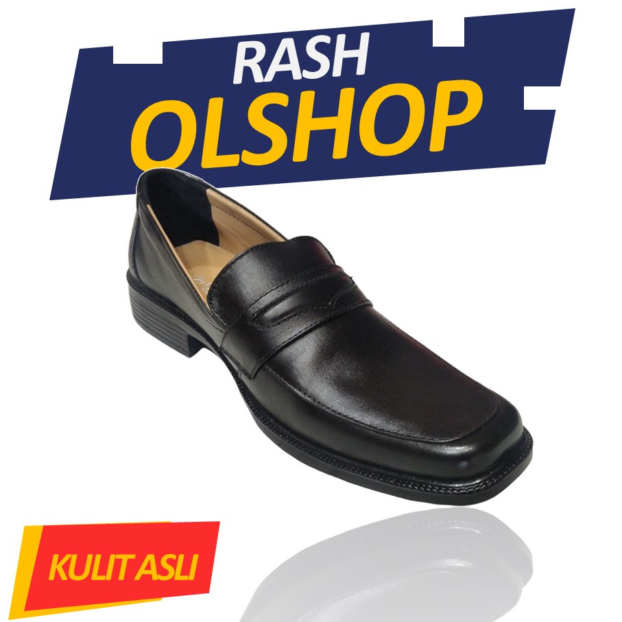 Sepatu Pantofel Slip On Terbaru Bahan Kulit Asli Sepatu Formal Pria Kulit