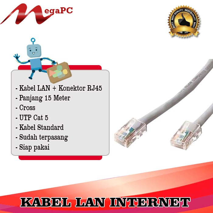 Kabel LAN Internet 15 meter Jadi