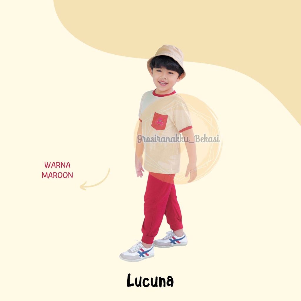 Setelan Anak Unisex Embun Lucuna Mix Warna Size 1-5 Thn