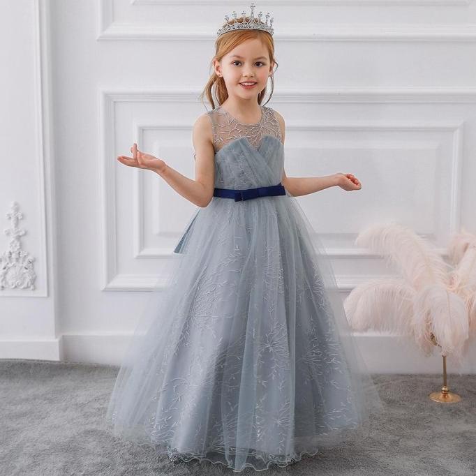 Parishkids Ruby Grey Gown Dress /Gown Pesta Anak Perempuan
