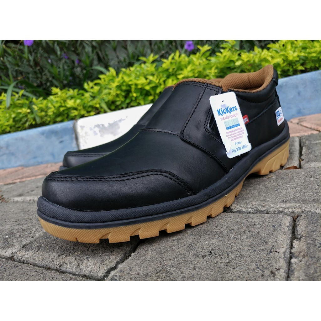 sepatu kickers casual pria bahan kulit sapi F4