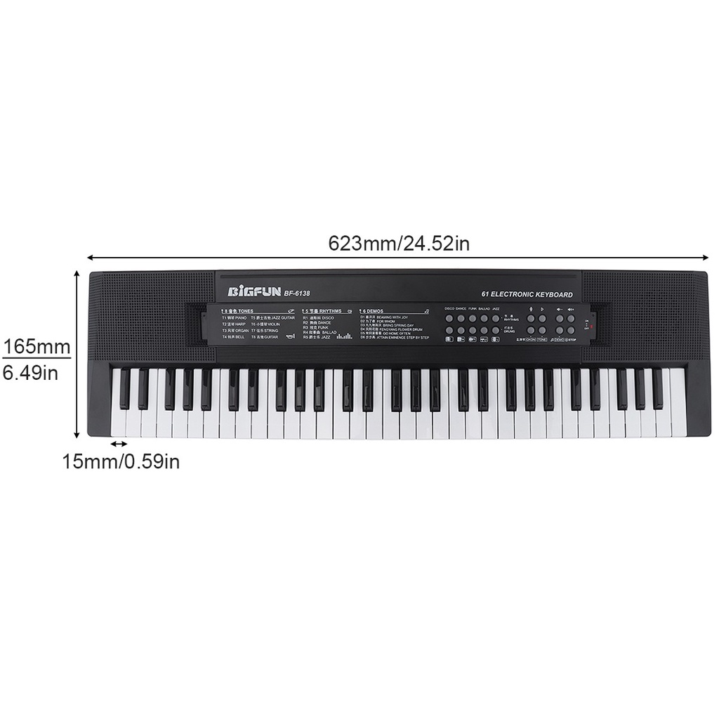 Keyboard Piano Elektronik Digital 61 Tuts Dengan Mikrofon