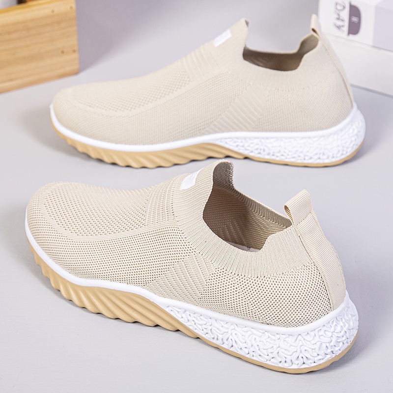 Batavia Sepatu olahraga impor premium perempuan terbaru rajut adem antislip antiaus sepatu lari anak perempuan A121 A15 A16-A121 KHAKI