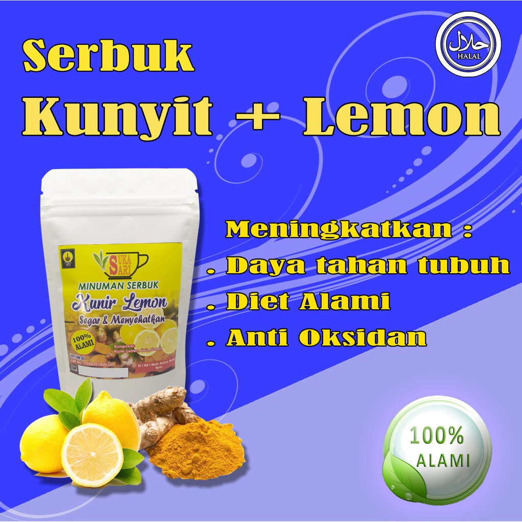 Minuman Serbuk Kunyit Instan Kunir Lemon Bubuk Jamu Minuman Kesehatan Bubuk Kunyit Minuman Herbal Shopee Indonesia