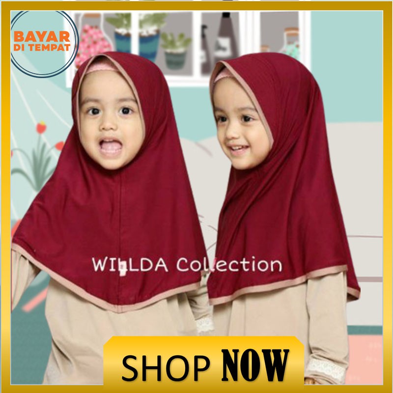 Jilbab Anak Lis Tebal & Lembut Hijab Instant Jersey Original Wilda Collection