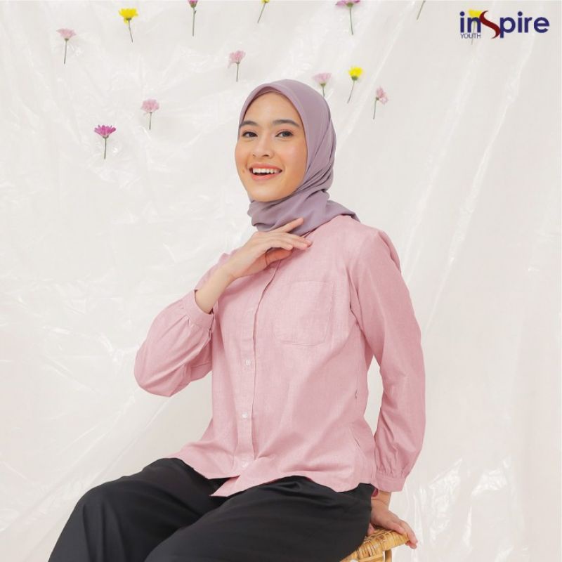 Atasan Tunik wanita Dewasa Nibras Busui Friendly Saku Depan Lengan Manset dan Kancing ORI Terbaru Fu