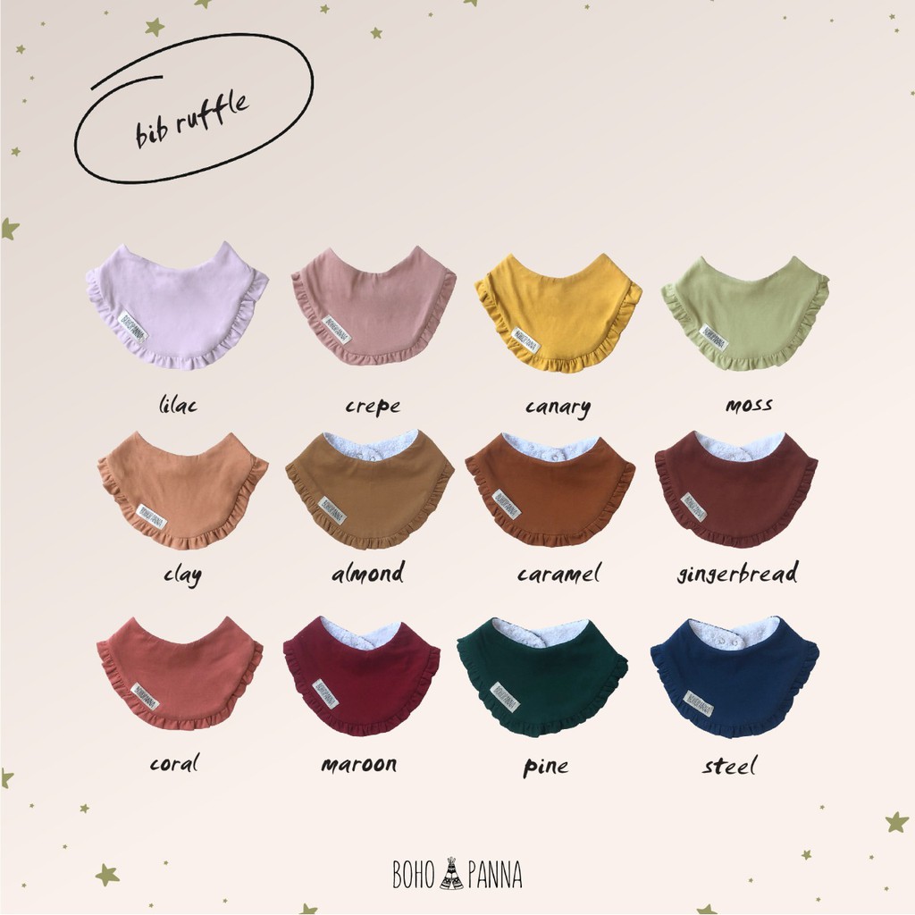 BohoPanna Bib Ruffle Slaber Celemek BIB MPASI Bayi Anak Slabber