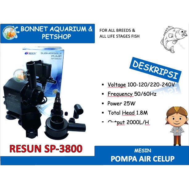 RESUN SUBMERSIBLE PUMP POMPA AIR CELUP SP3800