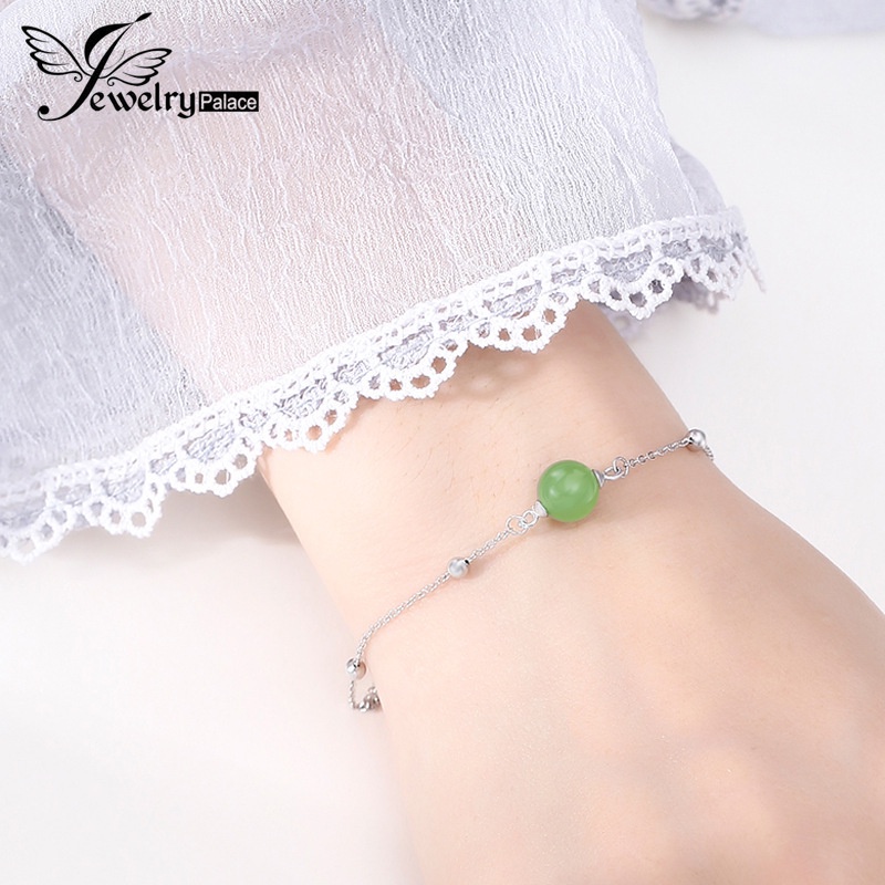 Perhiasan Gelang Tangan 925 Silver Desain Chalcedony Untuk Wanita