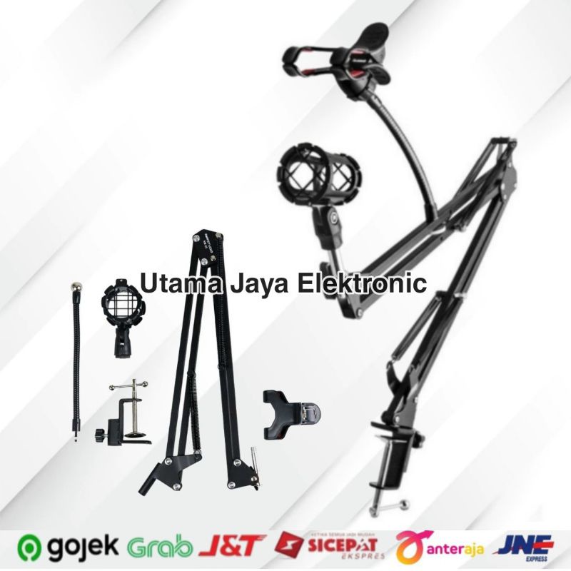 Paket Komplit Mic BM8000 Soundcard V8 Stand Mic Phone Holder Recording