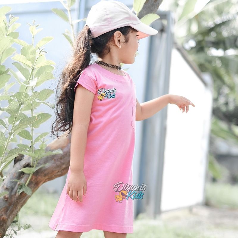 [SHANUM TANPA LENGAN] dress kaos tunik baju anak perempuan polos murah premium usia 2-7 tahun by diyanis kids