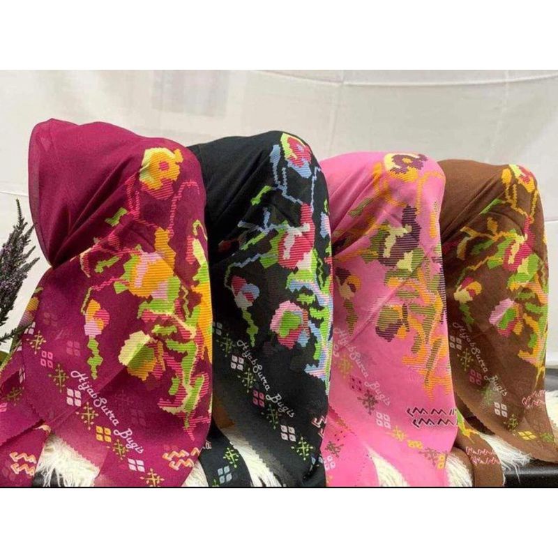 Hijab Segiempat jilbab Lagosi, Khas Sulawesi | Segiempat Makassar | lagossi hijab bugis Ready COD