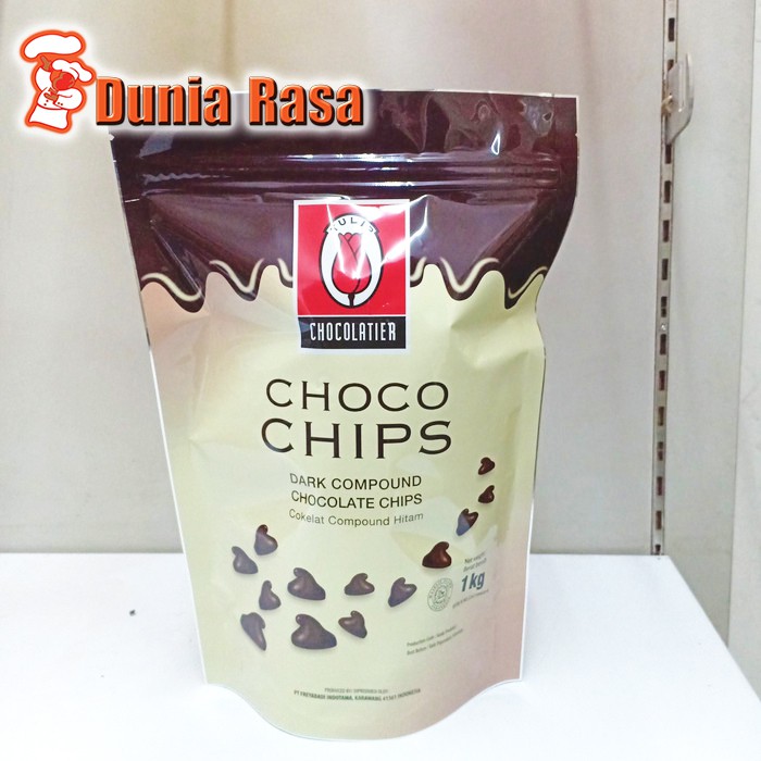 

Tulip Choco Chips Dark Compound 1kg (Gratis MRJELLY Ekonomis 1 Sachet)