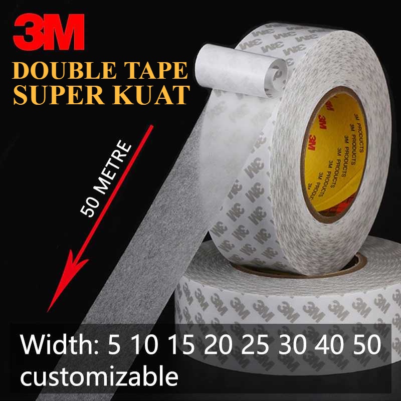 

PROMO 3M Lakban Double Side Strong Sticky Glue Tape 50 meter Dobel Tip Super Kuat Untuk Menempelkan Hiasan Dinding Dekorasi Karpet Alas Lantai Perlak Dll