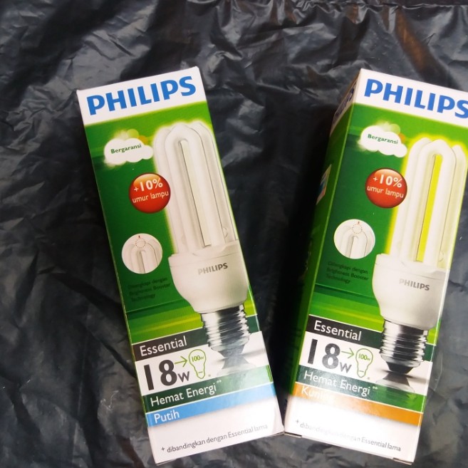 Philips Essential 18Watt Putih/ Kuning (sudah termasuk Bubble Wrap)