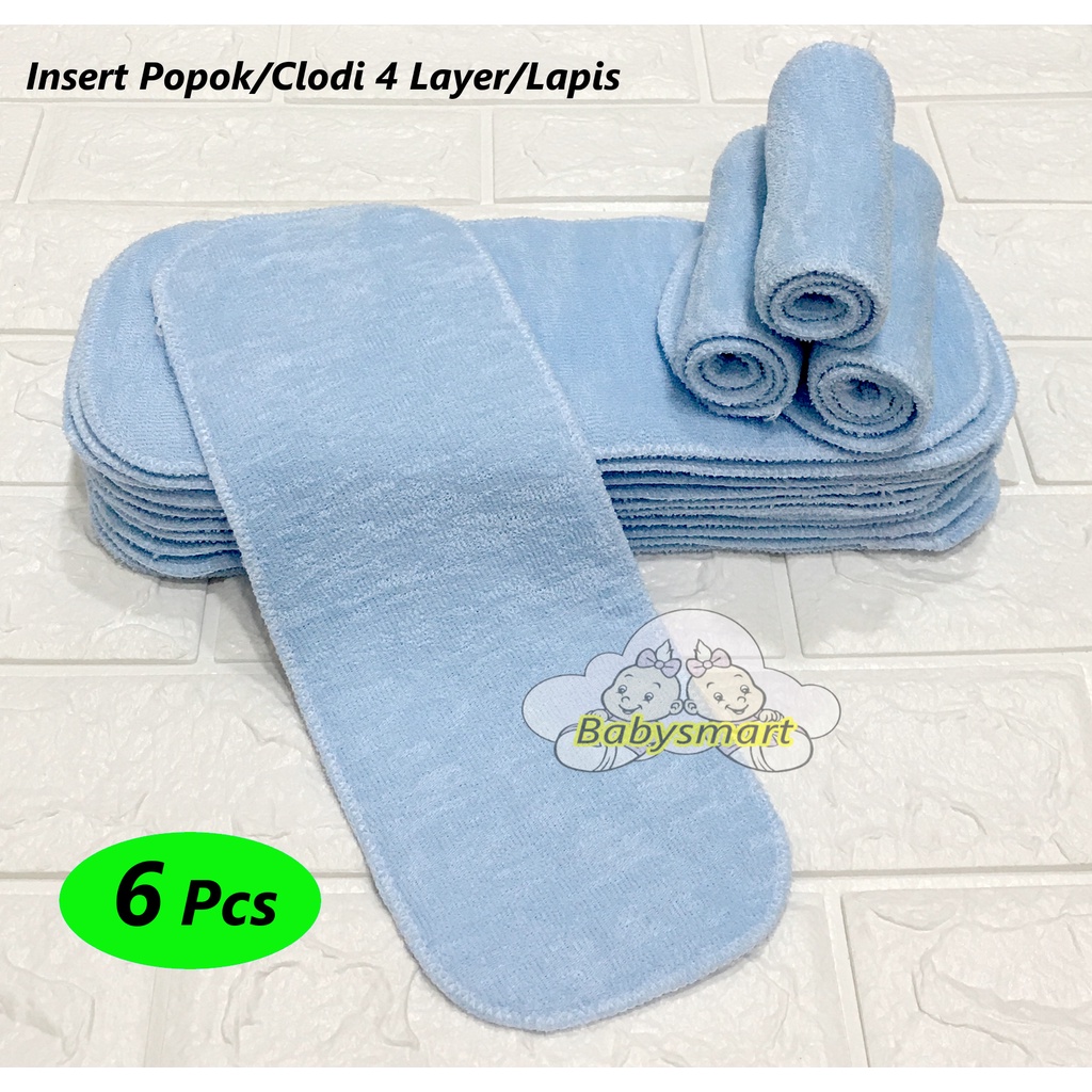 Babysmart - 6 PCS Insert Clodi / Insert Popok Bayi/Anak Bahan TEBAL 4 Layer/Lapis