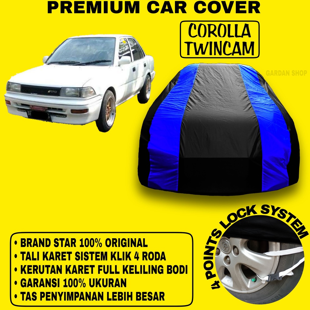 Body Cover COROLLA TWINCAM Sarung BIRU Penutup Pelindung Bodi Mobil Corola Twncam PREMIUM Blue Cover