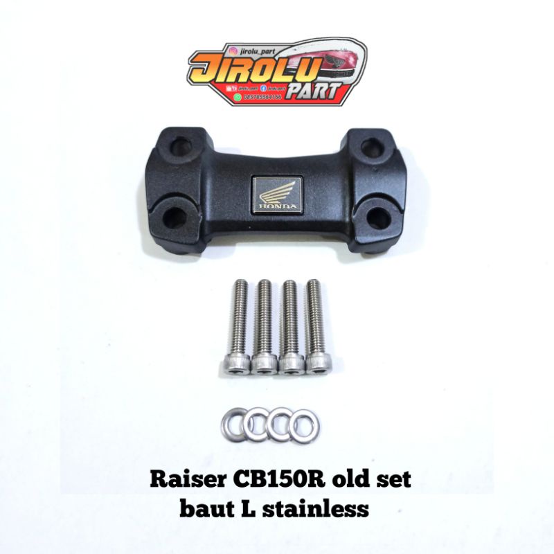 Raiser klem stang stir CBR CB150R old original set baut L stainless stenlis