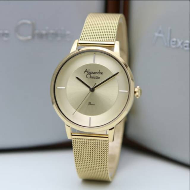 Jam wanita Alexandre christie AC2853 full gold