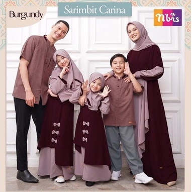 SARIMBIT NIBRAS CARINA BURGUNDY FAMILY SERIES GAMIS BAJU BUSANA MUSLIM IBU ANAK PEREMPUAN KOKO KEMEJ