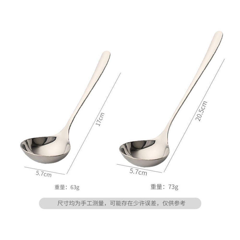 [Elegan] Sendok Sup Lucu Sendok Garpu Bulat Gagang Panjang304Stainless Steel Menebal Dapur Peralatan Makan Korea