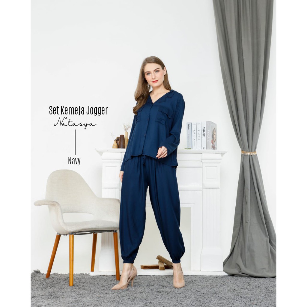 Leesy.Id - Set Jogger Rayon Premium Motif Natasya-4