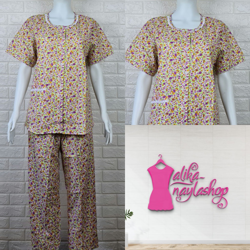 PIYAMA KATUN | HOKI & SHEILA STANDAR | LEBEL ORANGE | BAJU TIDUR | WANITA DEWASA-KODE    Z2