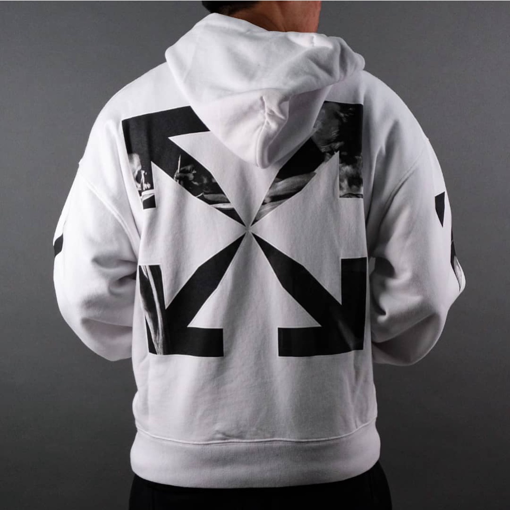 Off White Caravaggio Arrow Over Hoodie White