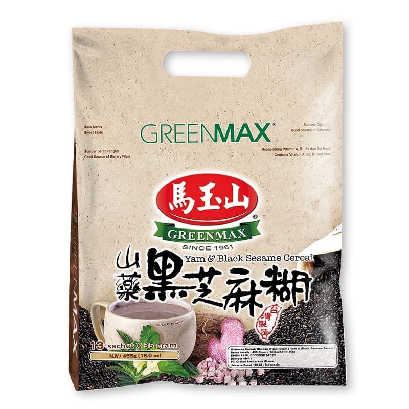 

Greenmax yam & black sesame cereal