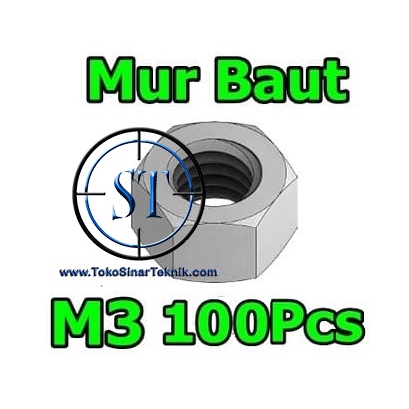 MUR M 3 - MUR BAUT JP M3 HEX NUT 3MM FOR SPACER SLICER ISI 100 PCS