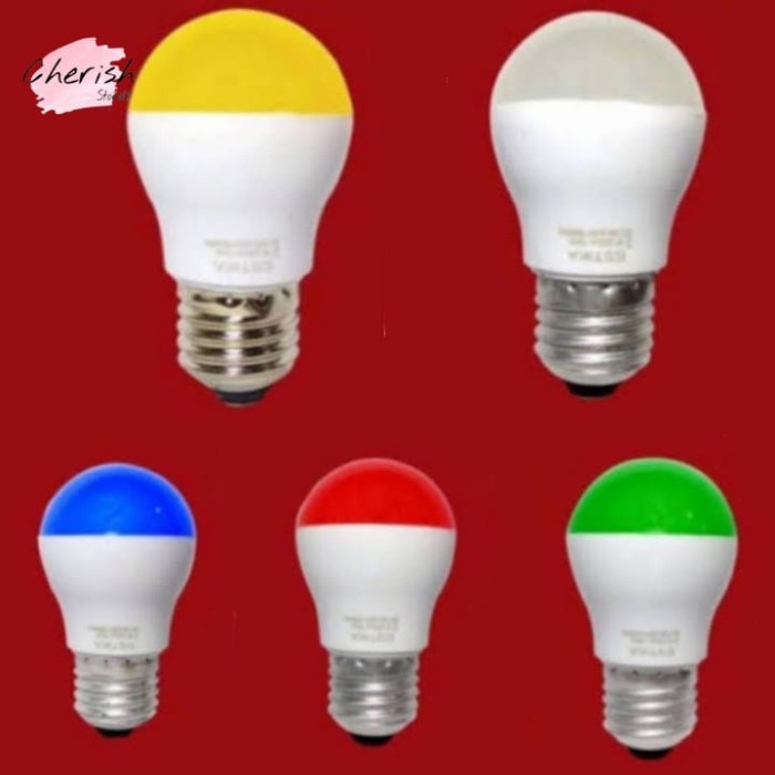 Lampu Bohlam LED Warna Warni Lampu Estika 2Watt