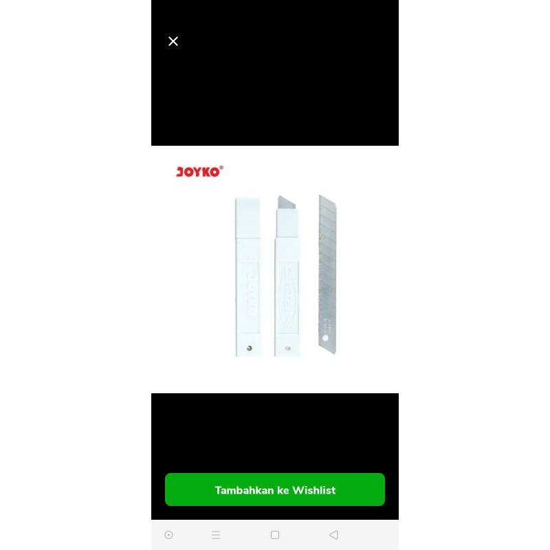 

isi cutter kecil a100 joyko 1tube dapat 5pcs silet