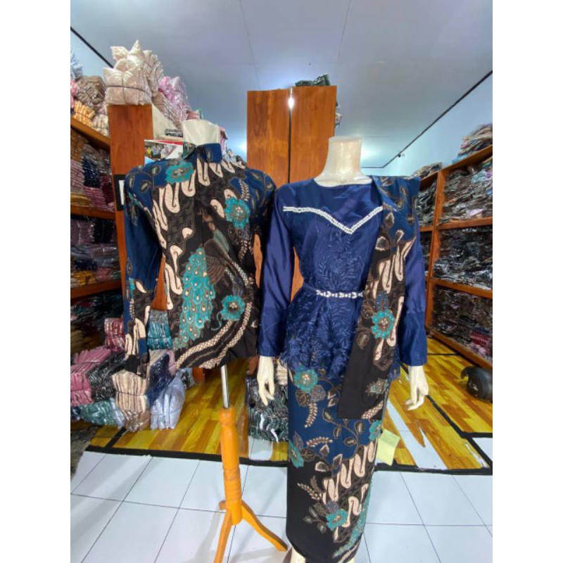 BATIK COUPLE KEBAYA WILONA NAVY NEW EDITION EKSKLUSIF BEST SELLER TUNANGAN LAMARAN WISUDA