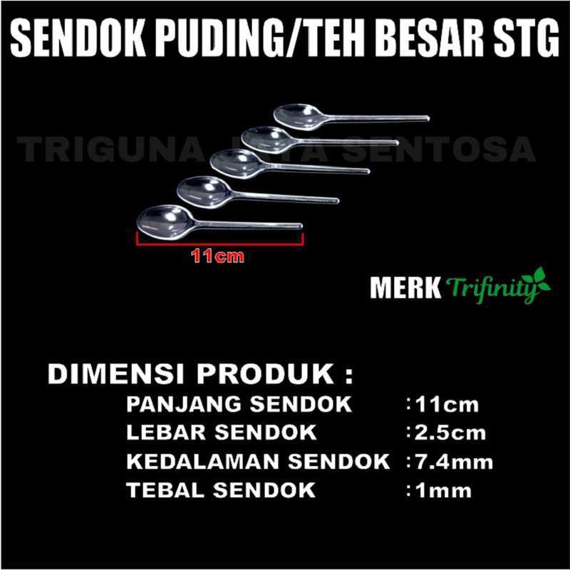 Sendok Puding 50pcs Per Pack Sendok Eskrim Besar Teh STG Plastik Murah