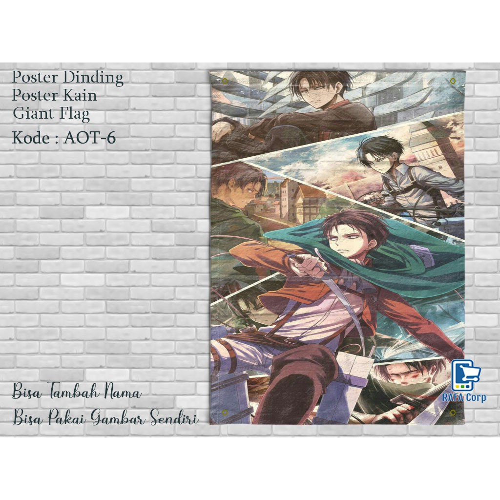 Poster Kain Custom Gambar Anime Attack On Titan