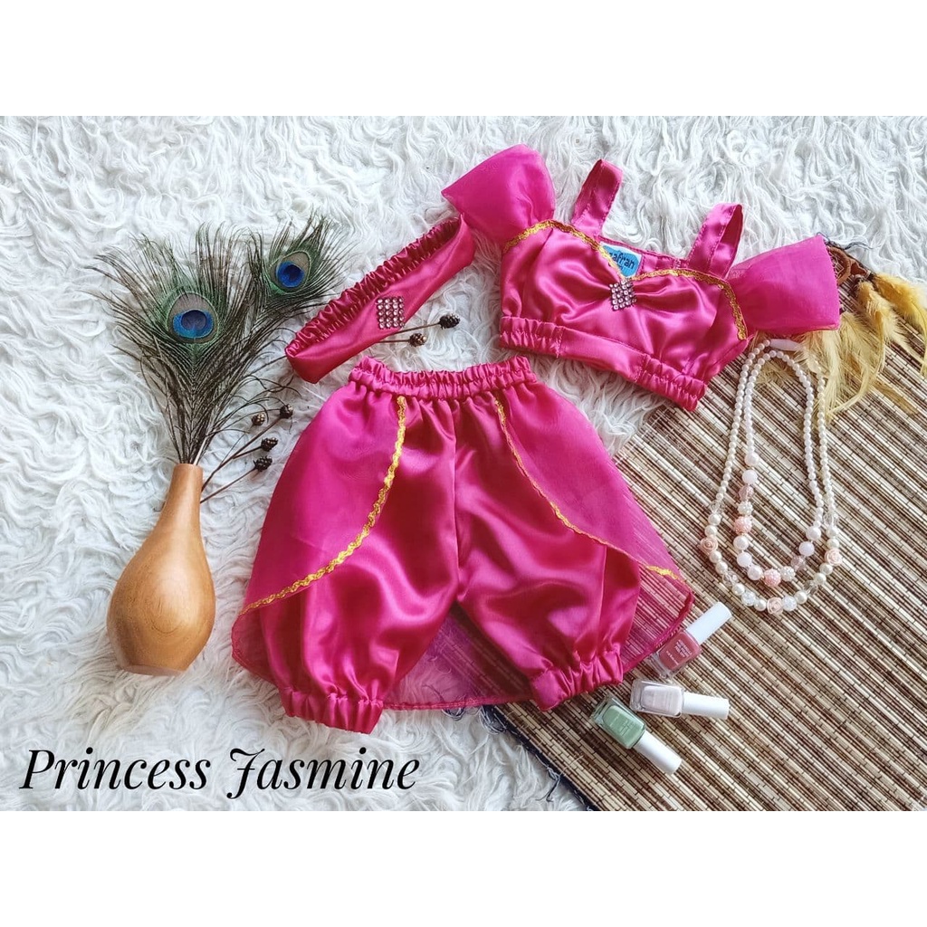 Setelan Pincess Jasmine/Kostume Princess Jasmine Anak dan Dewasa/Kostum Disney Jasmine Warna Fanta