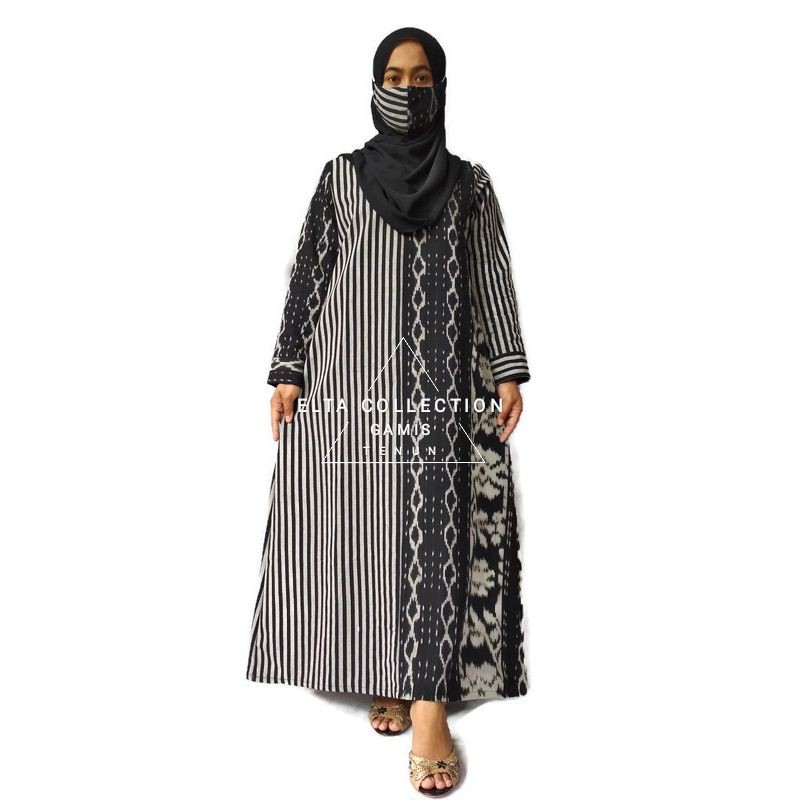 GAMIS FULL TENUN IKAT BONUS MASKER TENUN