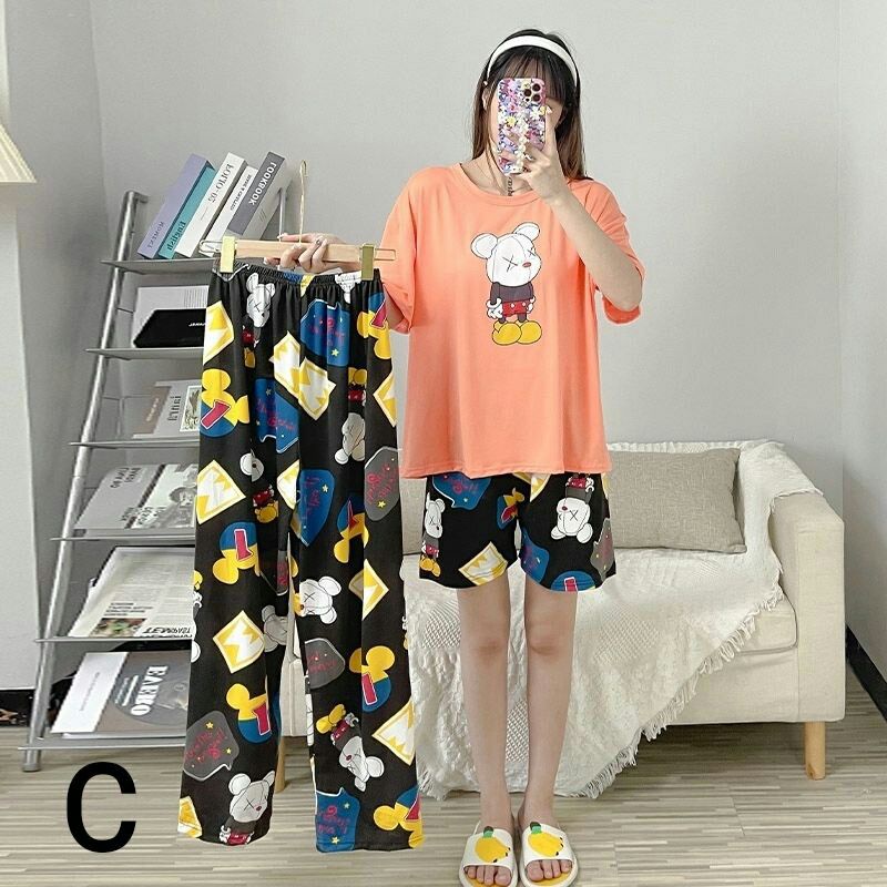 Baru Piyama Import Dewasa | Piyama 3in1 Import | Baju tidur wanita import spandek / Piyama Import