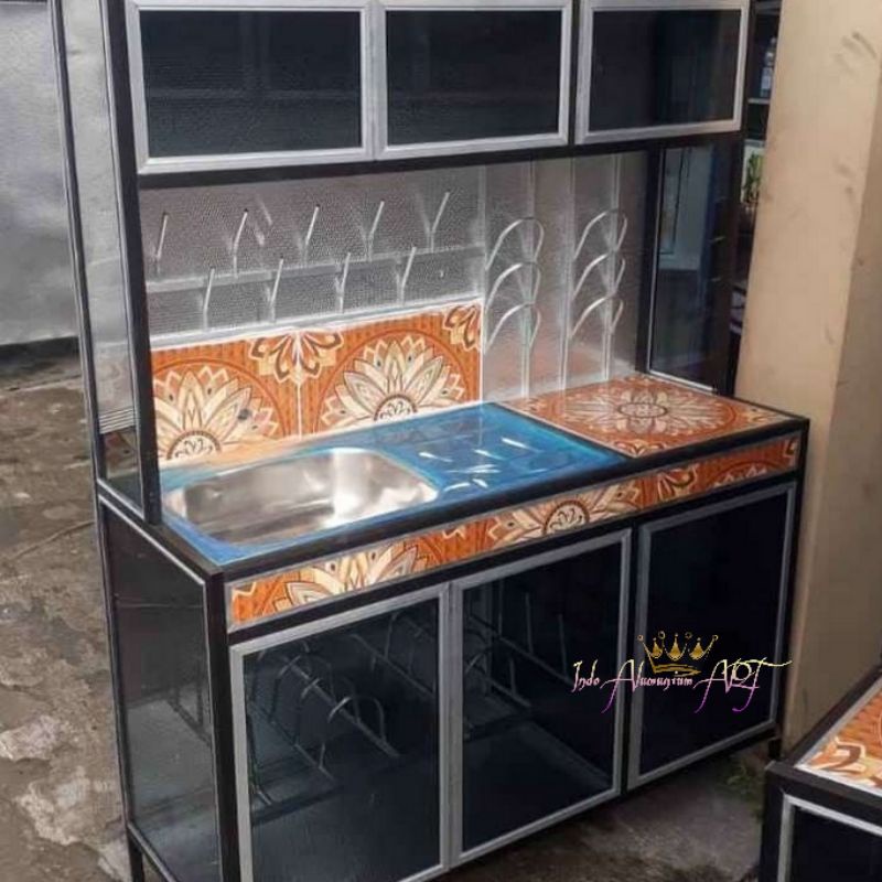 Wastafel & Lemari Dapur Pintu 5 Bahan Alumunium