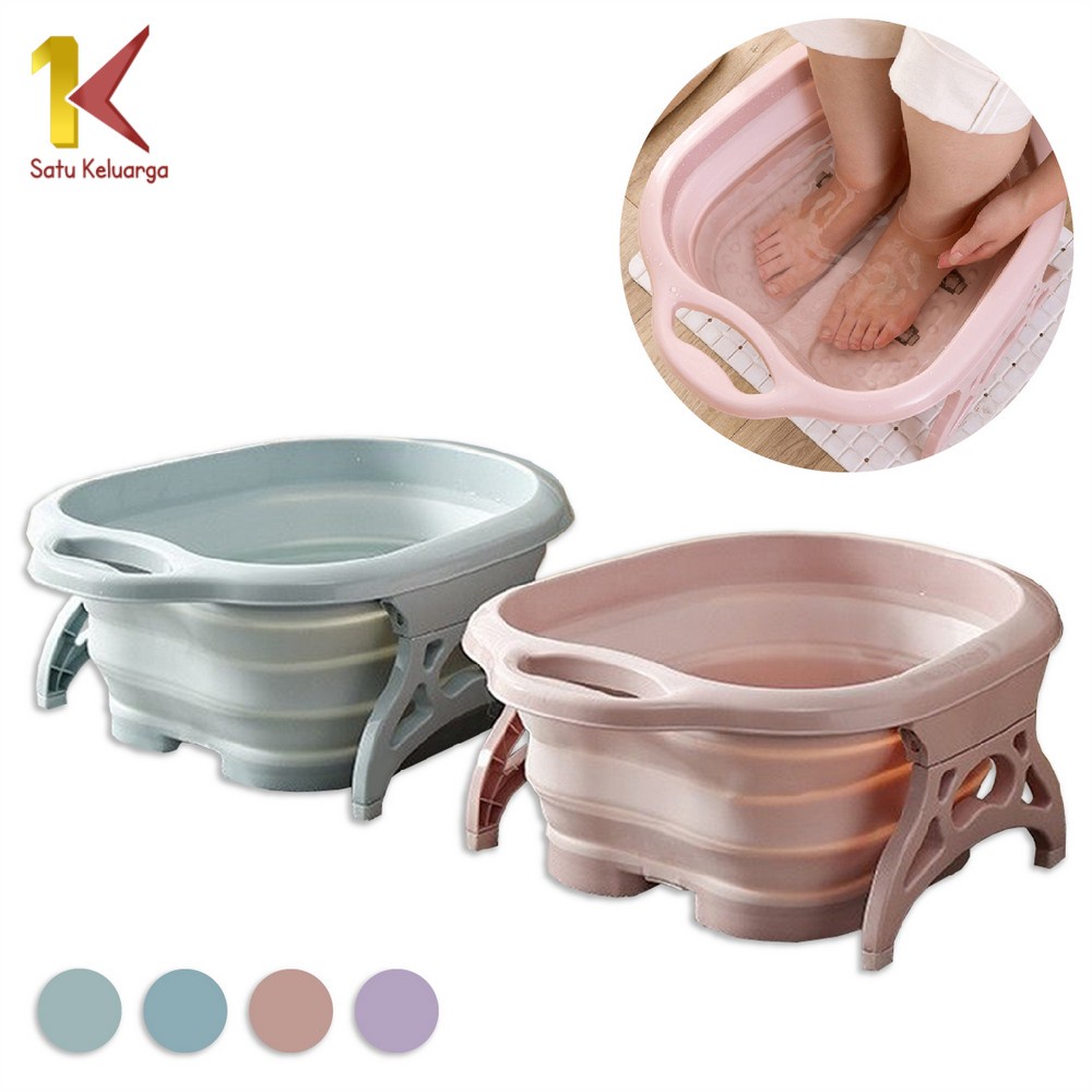 Satu Keluarga Baskom Lipat C151 Rendam Pijat Kaki Refleksi Foldable Footbath Ember Cuci Kaki Spa Ped