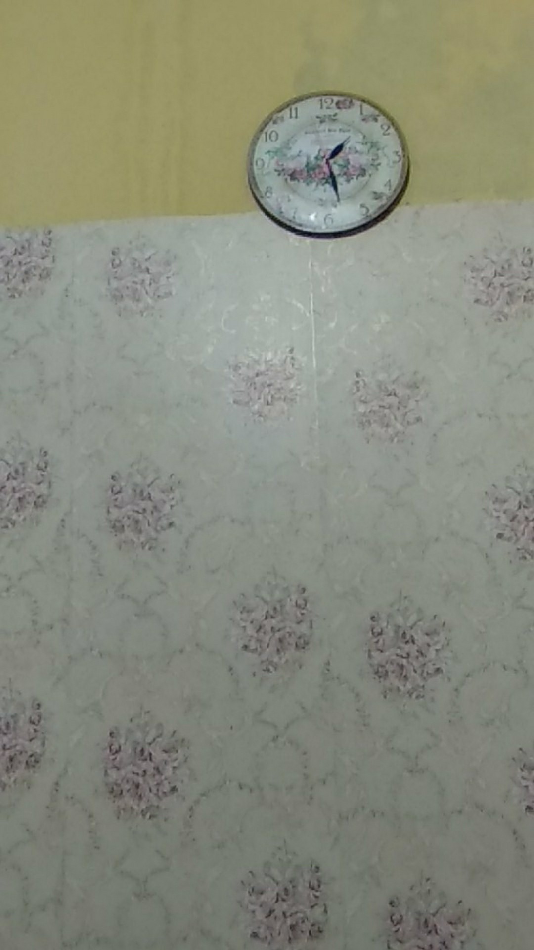 048 Jam Dinding Cantik Motif Shabby Chic Bunga