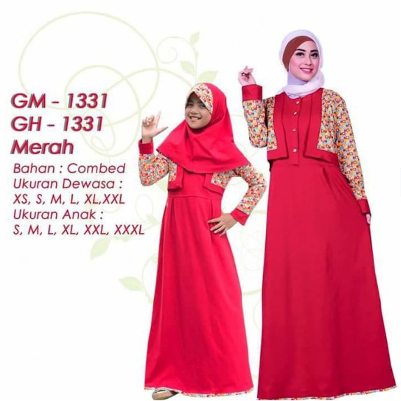 Rahnem Diskon s/d 30% - Gamis GM 1331 & Couple Sarimbit Pasangan Ibu Anak